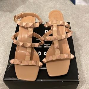 Studded nude sandals